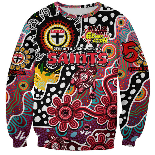 Personalised Saints AFL Celebrating 50 Years of Naidoc Sweatshirt NAIDOC Week 2025 Aboriginal
