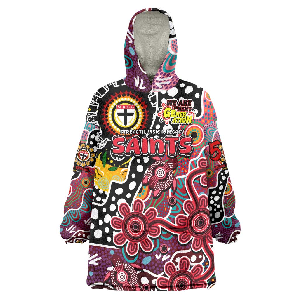 Personalised Saints AFL Celebrating 50 Years of Naidoc Wearable Blanket Hoodie NAIDOC Week 2025 Aboriginal