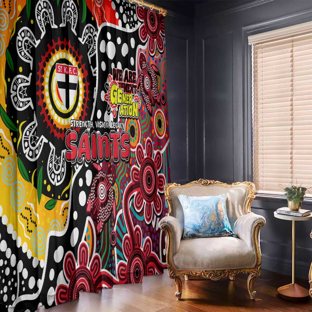 Saints AFL Celebrating 50 Years of Naidoc Window Curtain NAIDOC Week 2025 Aboriginal