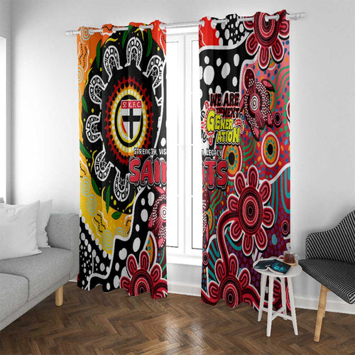 Saints AFL Celebrating 50 Years of Naidoc Window Curtain NAIDOC Week 2025 Aboriginal