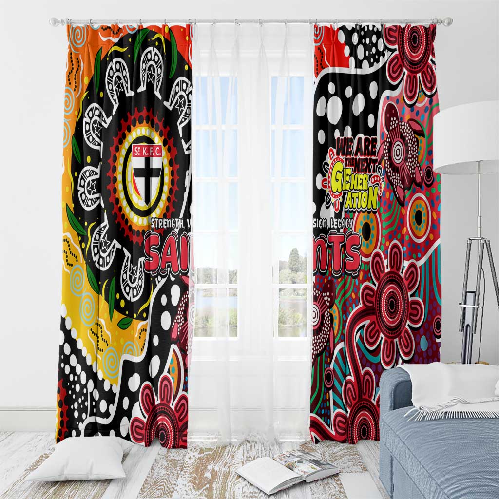 Saints AFL Celebrating 50 Years of Naidoc Window Curtain NAIDOC Week 2025 Aboriginal
