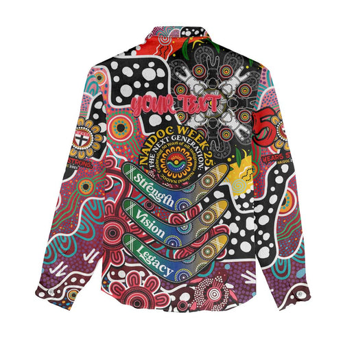 Personalised Saints AFL Celebrating 50 Years of Naidoc Women Casual Shirt NAIDOC Week 2025 Aboriginal