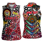 Personalised Saints AFL Celebrating 50 Years of Naidoc Women Sleeveless Polo Shirt NAIDOC Week 2025 Aboriginal