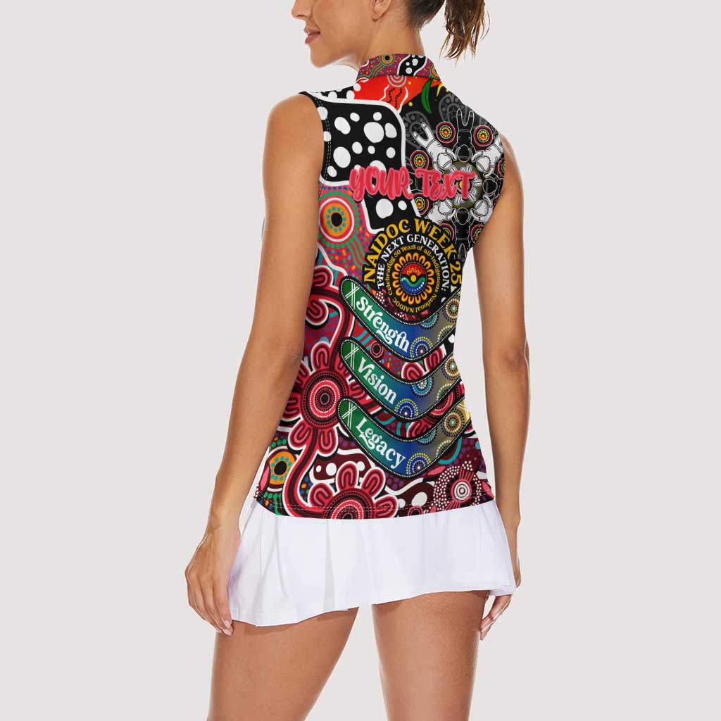 Personalised Saints AFL Celebrating 50 Years of Naidoc Women Sleeveless Polo Shirt NAIDOC Week 2025 Aboriginal