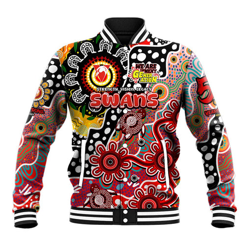 Personalised Swans AFL Celebrating 50 Years of Naidoc Baseball Jacket NAIDOC Week 2025 Aboriginal