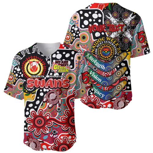 Personalised Swans AFL Celebrating 50 Years of Naidoc Baseball Jersey NAIDOC Week 2025 Aboriginal