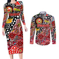 Personalised Swans AFL Celebrating 50 Years of Naidoc Couples Matching Long Sleeve Bodycon Dress and Long Sleeve Button Shirt NAIDOC Week 2025 Aboriginal
