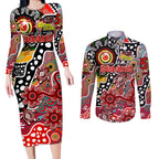 Personalised Swans AFL Celebrating 50 Years of Naidoc Couples Matching Long Sleeve Bodycon Dress and Long Sleeve Button Shirt NAIDOC Week 2025 Aboriginal