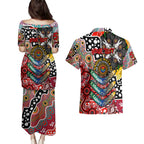 Personalised Swans AFL Celebrating 50 Years of Naidoc Couples Matching Puletasi and Hawaiian Shirt NAIDOC Week 2025 Aboriginal