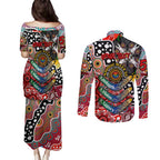 Personalised Swans AFL Celebrating 50 Years of Naidoc Couples Matching Puletasi and Long Sleeve Button Shirt NAIDOC Week 2025 Aboriginal