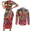 Personalised Swans AFL Celebrating 50 Years of Naidoc Couples Matching Short Sleeve Bodycon Dress and Long Sleeve Button Shirt NAIDOC Week 2025 Aboriginal