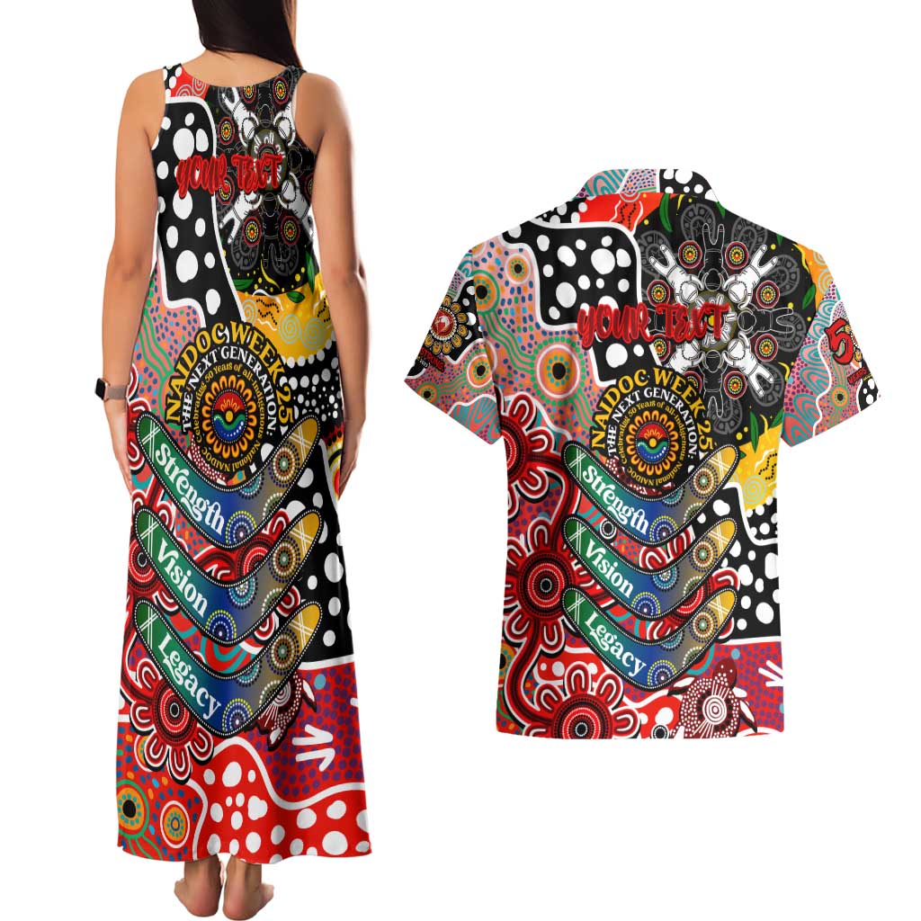 Personalised Swans AFL Celebrating 50 Years of Naidoc Couples Matching Tank Maxi Dress and Hawaiian Shirt NAIDOC Week 2025 Aboriginal