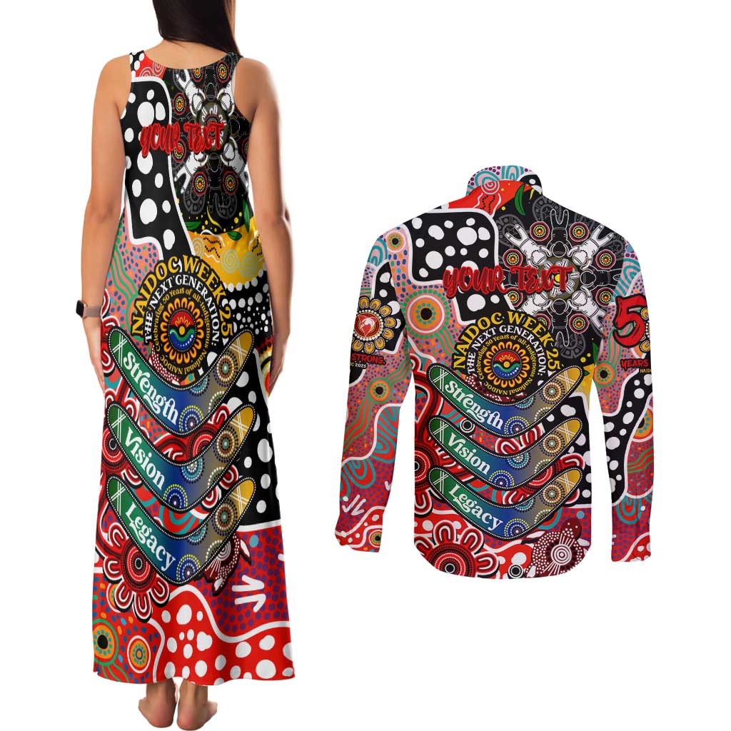 Personalised Swans AFL Celebrating 50 Years of Naidoc Couples Matching Tank Maxi Dress and Long Sleeve Button Shirt NAIDOC Week 2025 Aboriginal