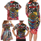 Personalised Swans AFL Celebrating 50 Years of Naidoc Family Matching Long Sleeve Bodycon Dress and Hawaiian Shirt NAIDOC Week 2025 Aboriginal
