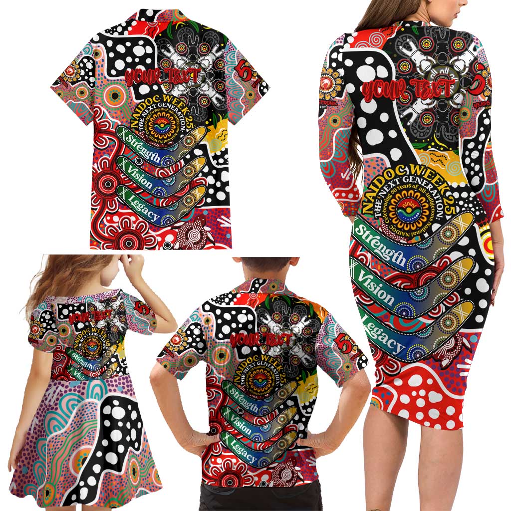 Personalised Swans AFL Celebrating 50 Years of Naidoc Family Matching Long Sleeve Bodycon Dress and Hawaiian Shirt NAIDOC Week 2025 Aboriginal