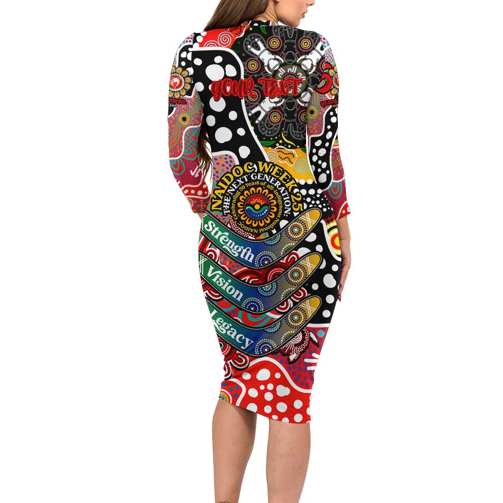 Personalised Swans AFL Celebrating 50 Years of Naidoc Family Matching Long Sleeve Bodycon Dress and Hawaiian Shirt NAIDOC Week 2025 Aboriginal