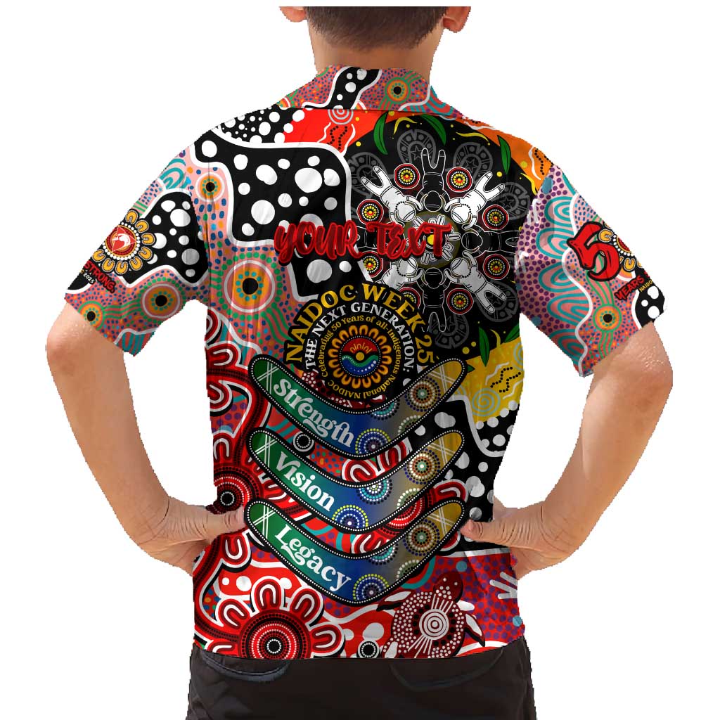 Personalised Swans AFL Celebrating 50 Years of Naidoc Family Matching Mermaid Dress and Hawaiian Shirt NAIDOC Week 2025 Aboriginal