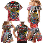 Personalised Swans AFL Celebrating 50 Years of Naidoc Family Matching Mermaid Dress and Hawaiian Shirt NAIDOC Week 2025 Aboriginal