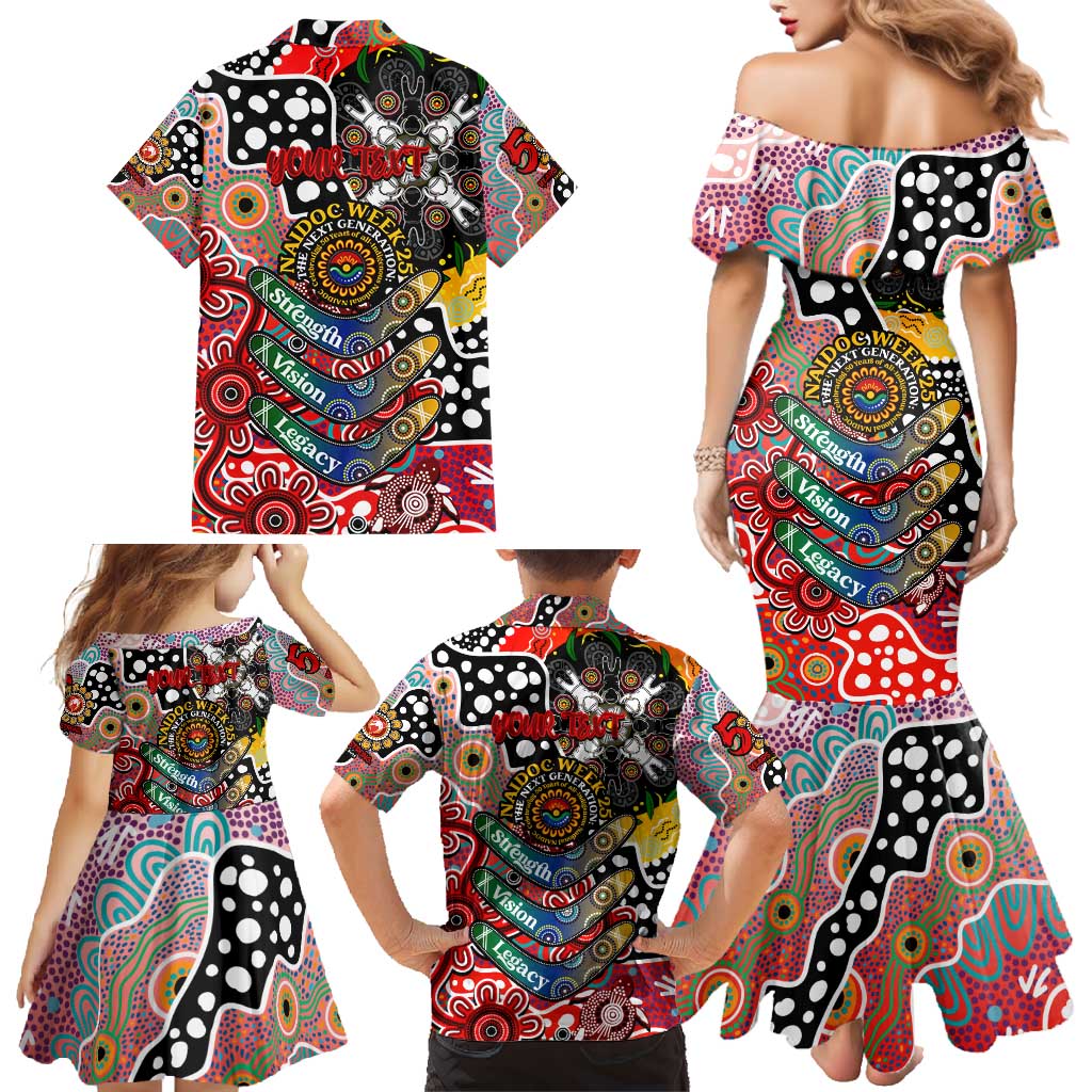 Personalised Swans AFL Celebrating 50 Years of Naidoc Family Matching Mermaid Dress and Hawaiian Shirt NAIDOC Week 2025 Aboriginal