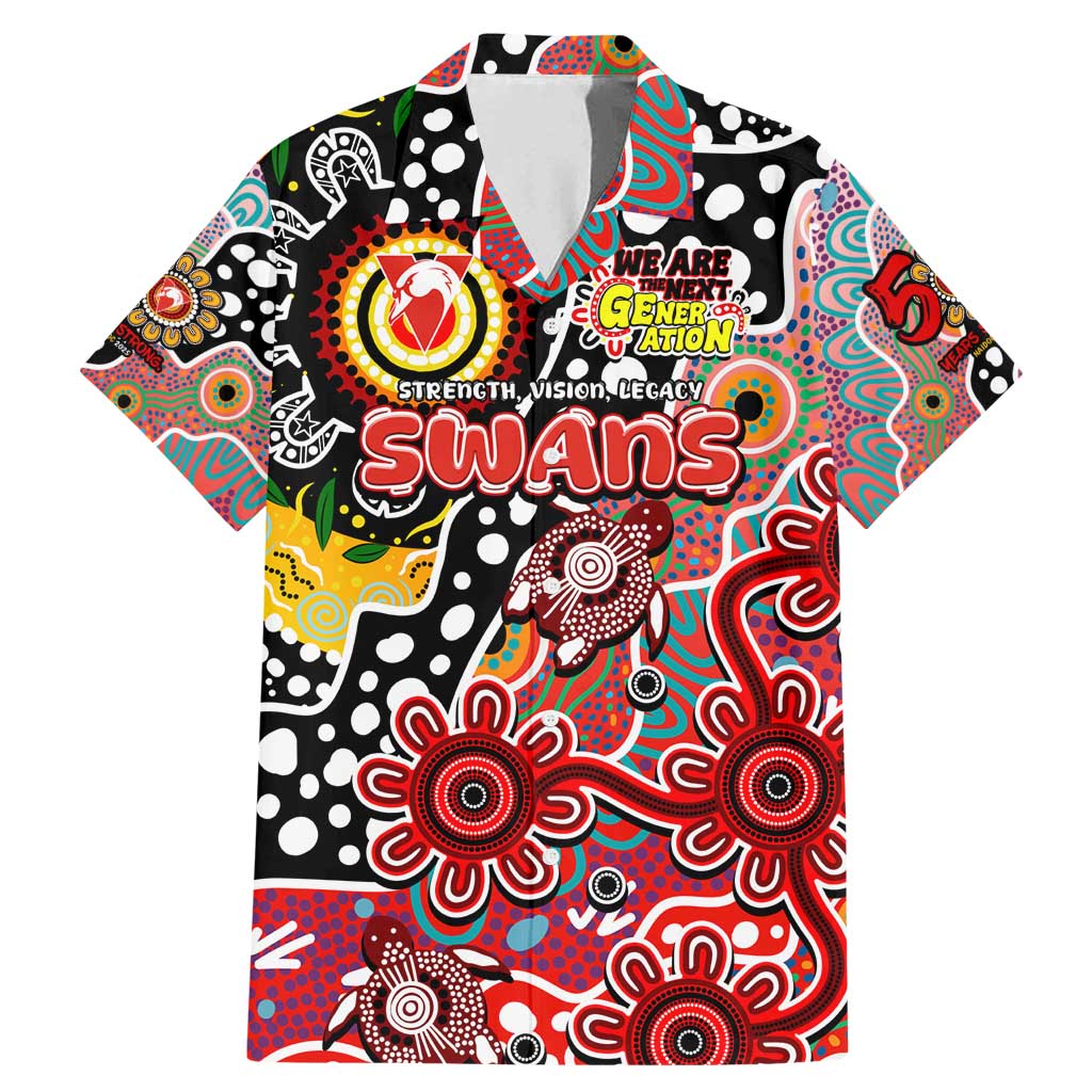 Personalised Swans AFL Celebrating 50 Years of Naidoc Family Matching Mermaid Dress and Hawaiian Shirt NAIDOC Week 2025 Aboriginal