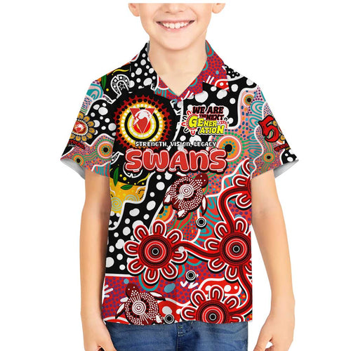 Personalised Swans AFL Celebrating 50 Years of Naidoc Family Matching Mermaid Dress and Hawaiian Shirt NAIDOC Week 2025 Aboriginal