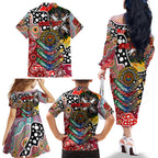 Personalised Swans AFL Celebrating 50 Years of Naidoc Family Matching Off The Shoulder Long Sleeve Dress and Hawaiian Shirt NAIDOC Week 2025 Aboriginal