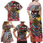 Personalised Swans AFL Celebrating 50 Years of Naidoc Family Matching Off Shoulder Maxi Dress and Hawaiian Shirt NAIDOC Week 2025 Aboriginal