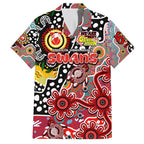 Personalised Swans AFL Celebrating 50 Years of Naidoc Family Matching Off Shoulder Maxi Dress and Hawaiian Shirt NAIDOC Week 2025 Aboriginal
