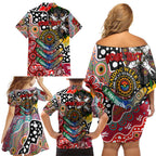 Personalised Swans AFL Celebrating 50 Years of Naidoc Family Matching Off Shoulder Short Dress and Hawaiian Shirt NAIDOC Week 2025 Aboriginal
