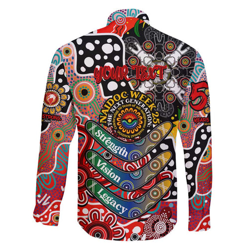 Personalised Swans AFL Celebrating 50 Years of Naidoc Family Matching Off Shoulder Short Dress and Hawaiian Shirt NAIDOC Week 2025 Aboriginal