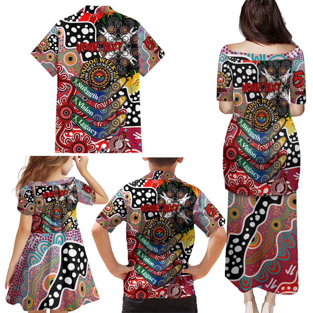 Personalised Swans AFL Celebrating 50 Years of Naidoc Family Matching Puletasi and Hawaiian Shirt NAIDOC Week 2025 Aboriginal