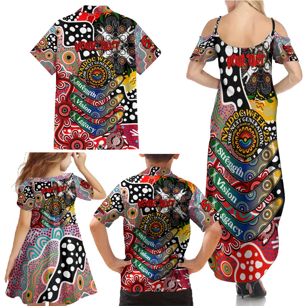 Personalised Swans AFL Celebrating 50 Years of Naidoc Family Matching Summer Maxi Dress and Hawaiian Shirt NAIDOC Week 2025 Aboriginal