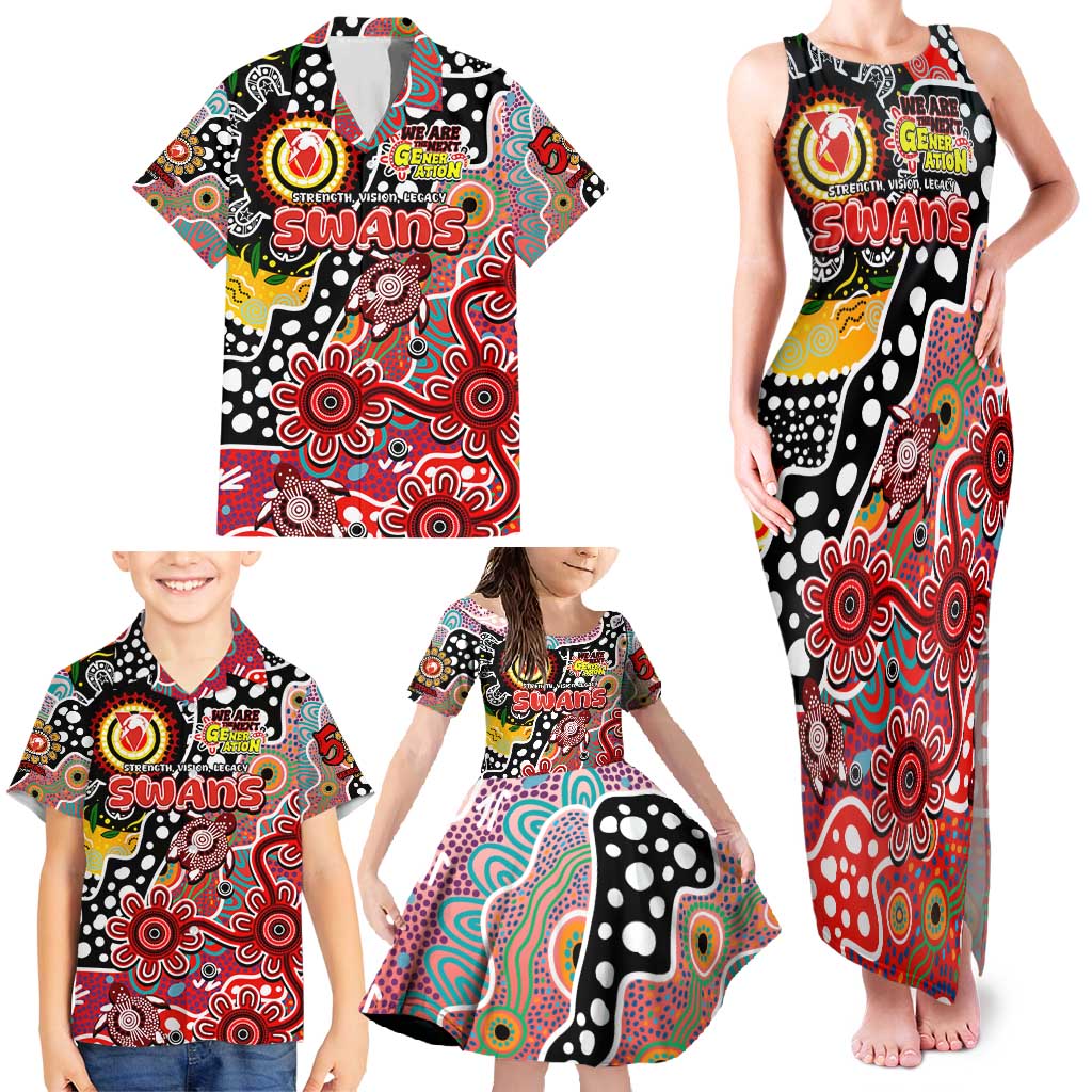 Personalised Swans AFL Celebrating 50 Years of Naidoc Family Matching Tank Maxi Dress and Hawaiian Shirt NAIDOC Week 2025 Aboriginal