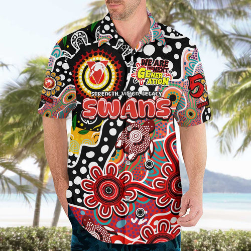 Personalised Swans AFL Celebrating 50 Years of Naidoc Hawaiian Shirt NAIDOC Week 2025 Aboriginal