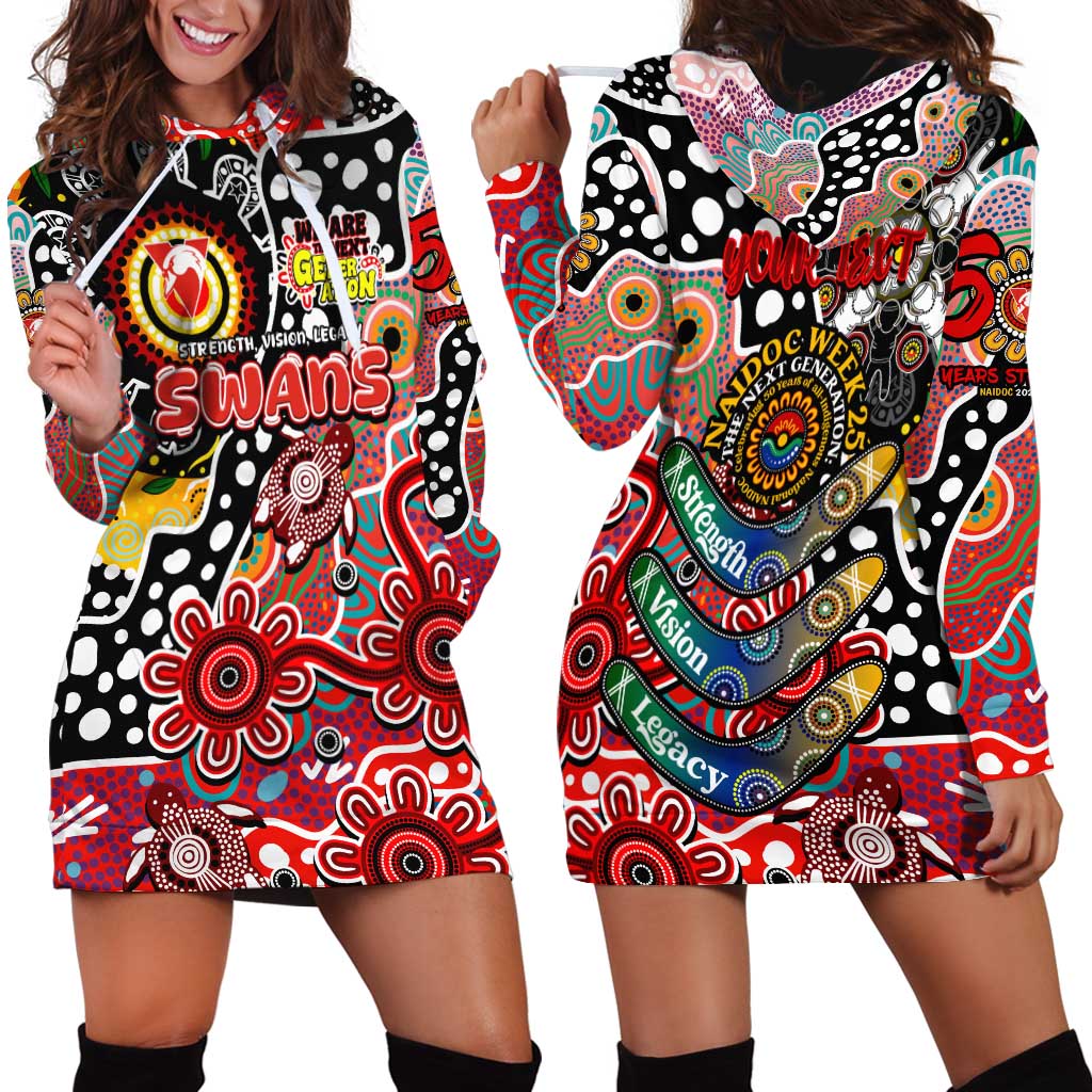 Personalised Swans AFL Celebrating 50 Years of Naidoc Hoodie Dress NAIDOC Week 2025 Aboriginal