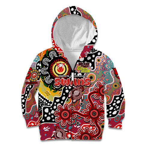 Personalised Swans AFL Celebrating 50 Years of Naidoc Kid Hoodie NAIDOC Week 2025 Aboriginal