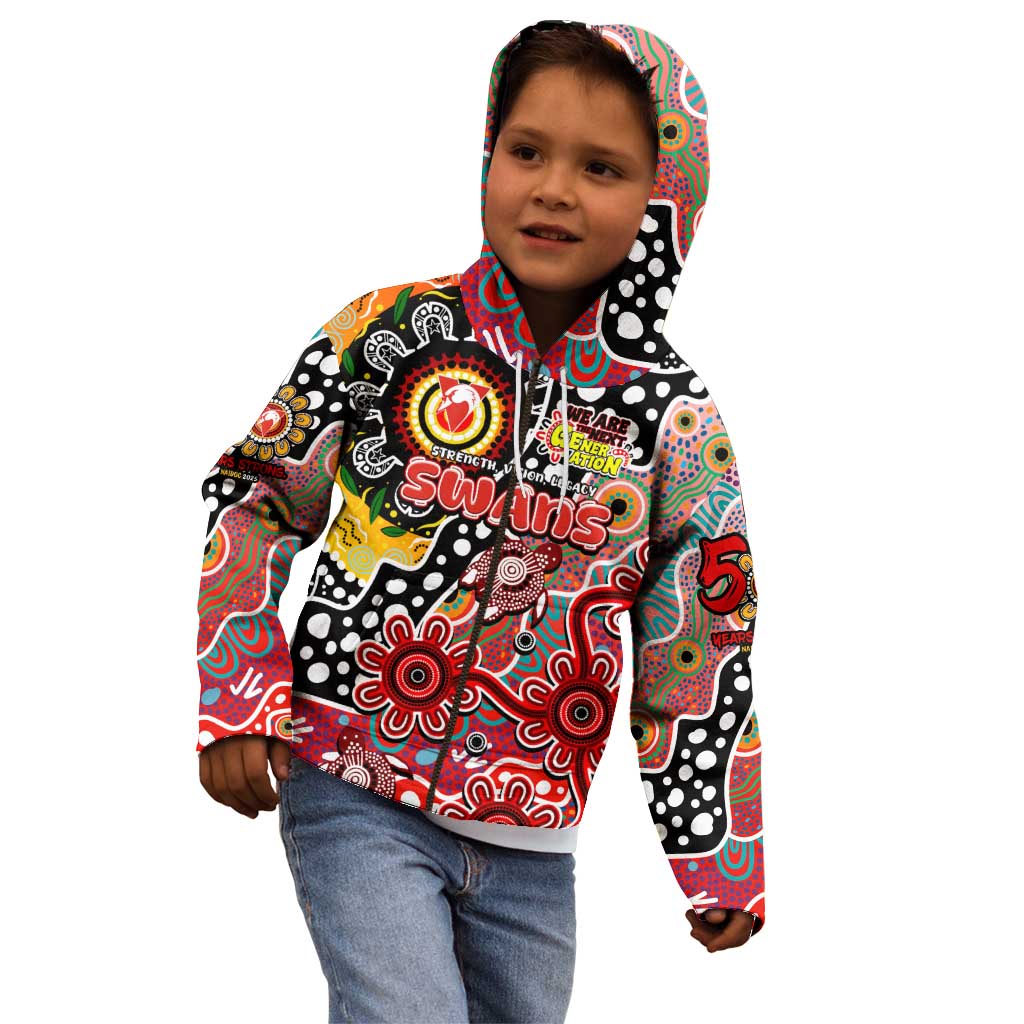 Personalised Swans AFL Celebrating 50 Years of Naidoc Kid Hoodie NAIDOC Week 2025 Aboriginal