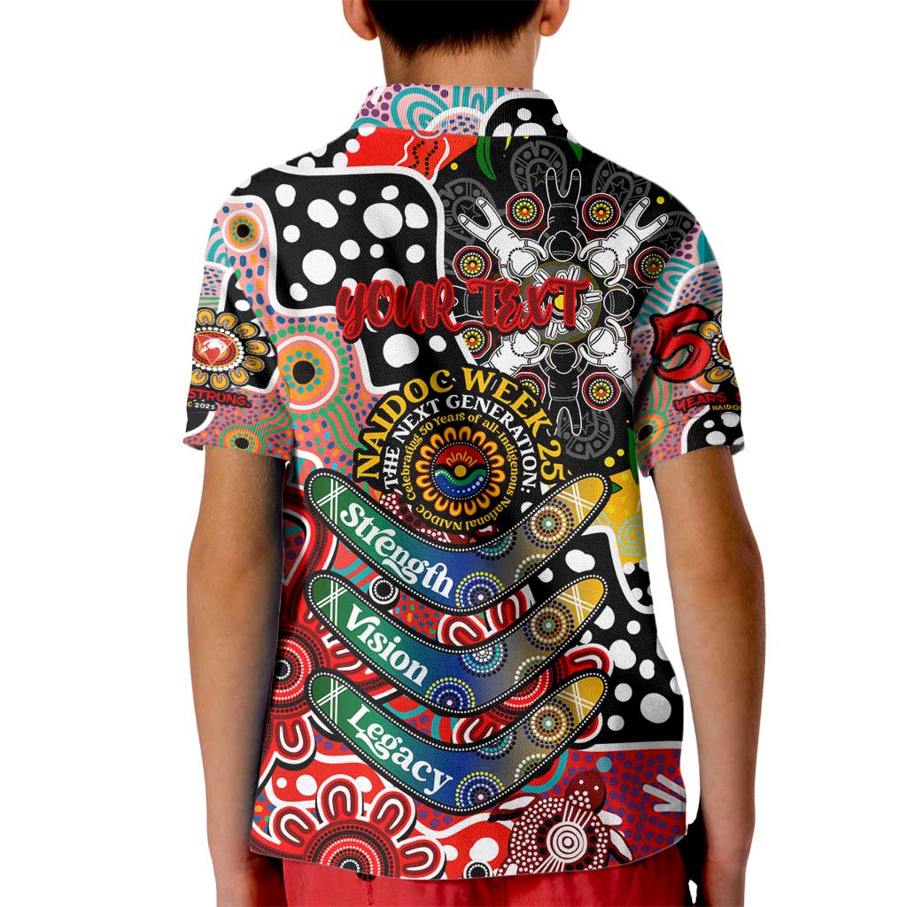 Personalised Swans AFL Celebrating 50 Years of Naidoc Kid Polo Shirt NAIDOC Week 2025 Aboriginal