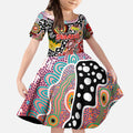 Personalised Swans AFL Celebrating 50 Years of Naidoc Kid Short Sleeve Dress NAIDOC Week 2025 Aboriginal