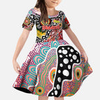 Personalised Swans AFL Celebrating 50 Years of Naidoc Kid Short Sleeve Dress NAIDOC Week 2025 Aboriginal