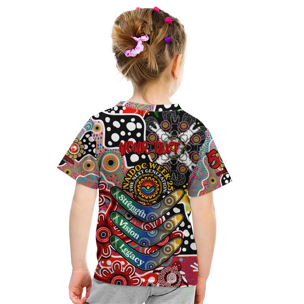 Personalised Swans AFL Celebrating 50 Years of Naidoc Kid T Shirt NAIDOC Week 2025 Aboriginal