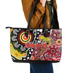 Swans AFL Celebrating 50 Years of Naidoc Leather Tote Bag NAIDOC Week 2025 Aboriginal