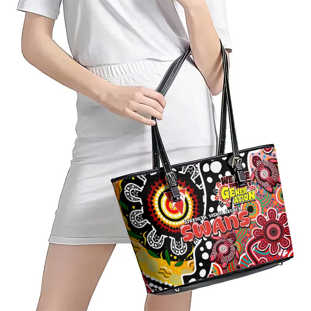 Swans AFL Celebrating 50 Years of Naidoc Leather Tote Bag NAIDOC Week 2025 Aboriginal
