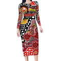 Personalised Swans AFL Celebrating 50 Years of Naidoc Long Sleeve Bodycon Dress NAIDOC Week 2025 Aboriginal