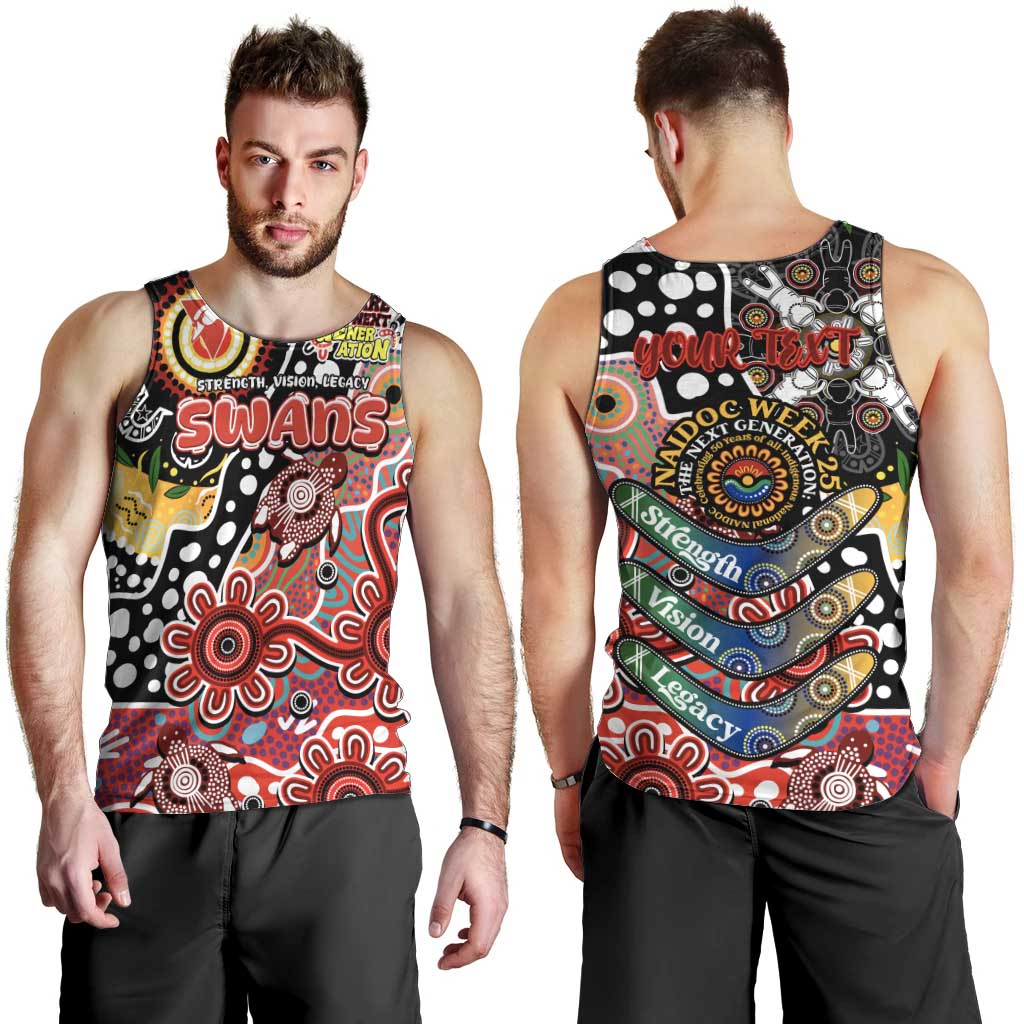 Personalised Swans AFL Celebrating 50 Years of Naidoc Men Tank Top NAIDOC Week 2025 Aboriginal
