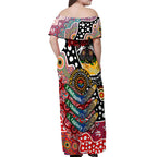 Personalised Swans AFL Celebrating 50 Years of Naidoc Off Shoulder Maxi Dress NAIDOC Week 2025 Aboriginal