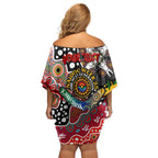 Personalised Swans AFL Celebrating 50 Years of Naidoc Off Shoulder Short Dress NAIDOC Week 2025 Aboriginal