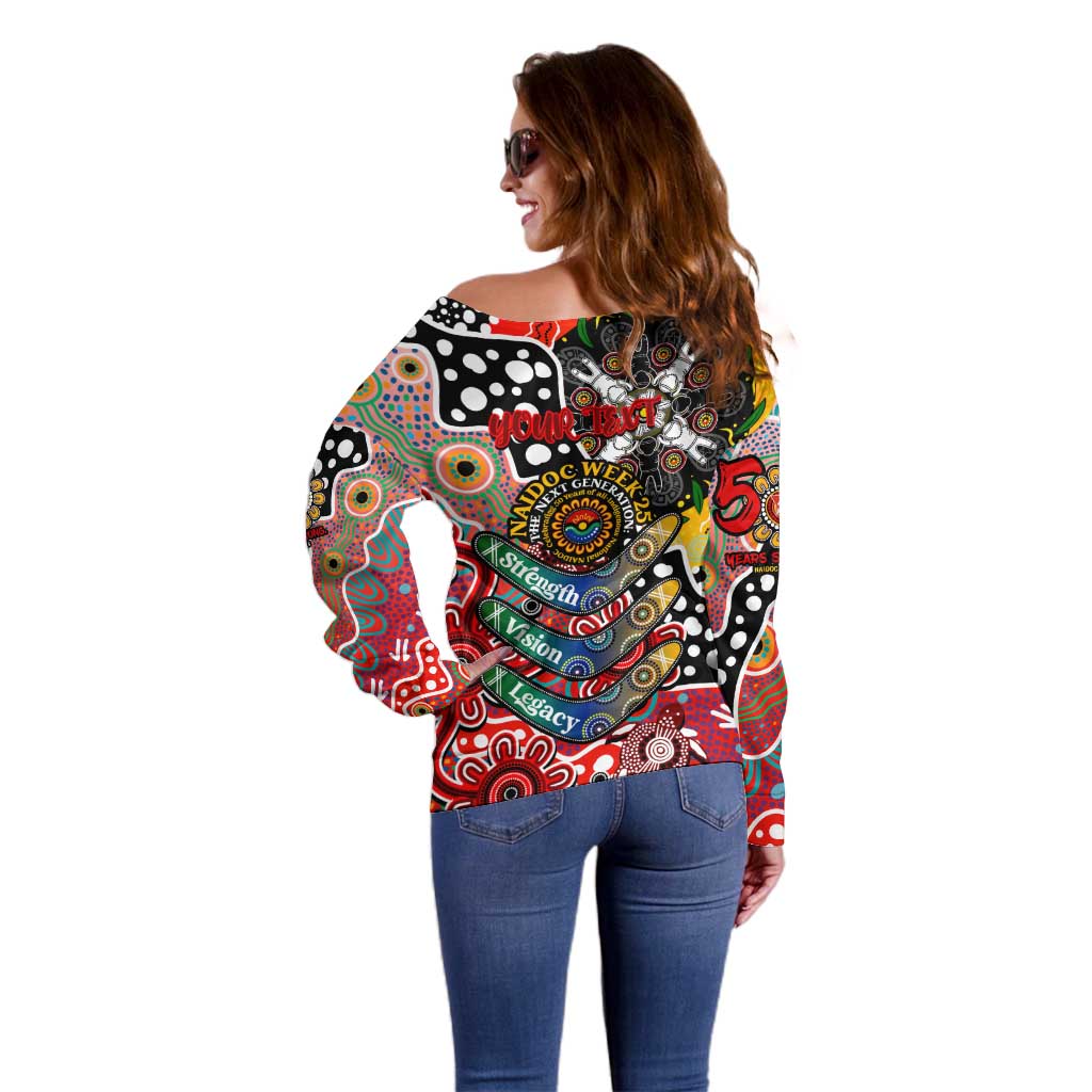 Personalised Swans AFL Celebrating 50 Years of Naidoc Off Shoulder Sweater NAIDOC Week 2025 Aboriginal