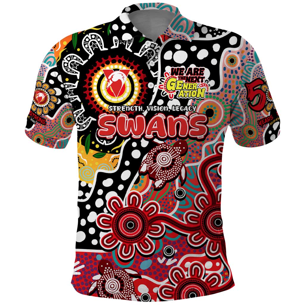 Personalised Swans AFL Celebrating 50 Years of Naidoc Polo Shirt NAIDOC Week 2025 Aboriginal