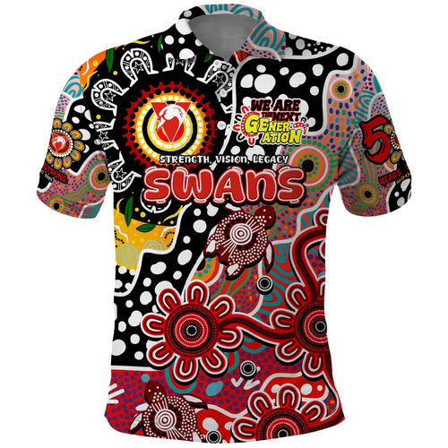 Personalised Swans AFL Celebrating 50 Years of Naidoc Polo Shirt NAIDOC Week 2025 Aboriginal